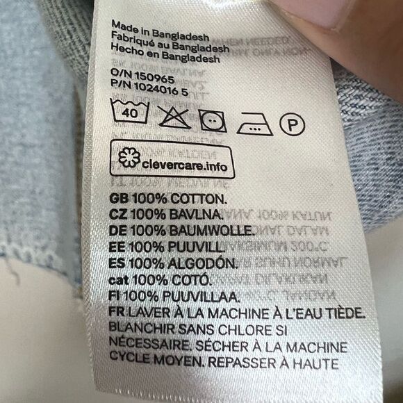 H&M Blue Long Sleeve Oversized Slouchy Boxy Denim Jacket Size Large - Picture 10 of 11